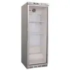 UPRIGHT FRIDGE - STAINLESS STEEL - STATIC COOLING - ECO - Mod. G-ER400GSS - SINGLE GLASS DOOR - CAPACITY LT 350 - TEMPERATURE RANGE +2º/+8ºC - Dimensions cm L60 x D58,5 x h185,5 - CE APPROVED