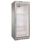 UPRIGHT FRIDGE - STAINLESS STEEL - STATIC COOLING - ECO - Mod. G-ER600GSS - SINGLE GLASS DOOR - CAPACITY LT 570 - TEMPERATURE RANGE +2º/+8ºC - Dimensions cm L77,7 x D69,5 x h189,5 - CE APPROVED