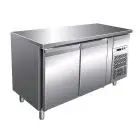 REFRIGERATED COUNTER - STAINLESS STEEL AISI 304 - VENTILATED COOLING - Mod. G-GN2100BT - GASTRONORM 1/1 (cm 53x32,5) - DOUBLE SOLID DOOR - GROSS CAPACITY Lt 282 - TEMPERATURE RANGE -18º/-22ºC - Dimensions cm L136 x D70 x h86 - CE APPROVED