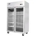 UPRIGHT FRIDGE - STAINLESS STEEL - Mod. MCF8605GR - VENTILATED COOLING - CAPACITY LT 1240 - N. 2 GLASS DOORS - TEMPERATURE 0°/+8°C - Dim. cm L 131,4 x D 80,5 x h 206,5 - CE APPROVED