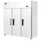 COMPACT UPRIGHT FRIDGE - STAINLESS STEEL - Mod. YBF9237GR - VENTILATED COOLING - CAPACITY LT 1390 - N. 3 DOORS - TEMPERATURE -2°/+8°C - Dim. cm L 180 x D 73 x h 182 - CE APPROVED
