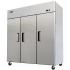 COMPACT UPRIGHT FREEZER - STAINLESS STEEL - Mod. YBF9242GR - VENTILATED COOLING - CAPACITY LT 1390 - N. 3 DOORS - TEMPERATURE -17°/-22°C - Dim. cm L 180 x D 73 x h 182 - CE APPROVED