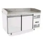 REFRIGERATED PIZZA COUNTER - STAINLESS STEEL - Mod. EPF3495GR - ENERGY CLASS A - SUITABLE FOR PIZZA CONTAINERS cm 60x40 - VENTILATED COOLING - N. 2 DOORS - TEMPERATURE -2°/+8°C - Dim. cm. L 151 x D 80 x h 100/160 - CE APPROVED