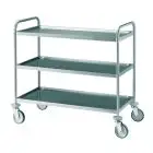 Service trolley with bolted pressed shelves - Model 1405 - AISI 304 stainless steel structure - 3 shelves - shelf cm 100 x 50 - capacity 120 kg - Dimensions cm 109 x 59 x 95 h