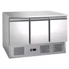 REFRIGREFRIGERATED SALADETTE AND COUNTER - Mod. G-S903TOP FC - STATIC COOLING - GASTRONORM 1/1 (cm 53x32,5) - TRIPLE SOLID DOOR - Temperature range +2°/+8°C - Dimensions cm L136,5 x D70 x h85 - CE APPROVED