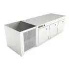 RECESSED REFRIGERATED UNDER BAR COUNTER - MOD. CIR609/TN200 - Temperature TN +4°C/+8°C - L. 200 cm - BUILT-IN CONDENSING UNIT - STATIC COOLING - POWER W 357 - CAPACITY lt 526