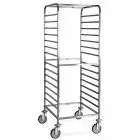 Container and baking tray trolley - Model 2072 - Stainless steel frame AISI 304 - capacity 14 containers/trays GN 2/1 - runner spacing cm 8.5 - Dimensions cm 65 x 72 x 163 h