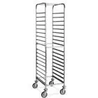 Container and baking tray trolley - Model 2077 - Stainless steel frame AISI 304 - capacity 18 containers/trays 60 x 40 cm - runner spacing cm 7.5 - Dimensions cm 52 x 72 x 176 h