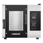 GAS CONVECTION AND STEAM COMBINATION OVEN WITH DIGITALS CONTROLS - Cod. GOURMET 511G - SUITABLE FOR GASTRONOMY - Capacity: n. 5 GN 1/1 (cm 32,5 x 53) baking trays - Power Kw 8 - SINGLE PHASE 230 V 50/60 Hz  - Max temperature: 270°C - Turbo-charged catalyt