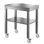 TWO-SHELF TROLLEY - MOD. 6830 - SOLID WOOD LEGS - N. 2 MELAMINE SHELVES - DIMENSIONS cm L70XD45x84H