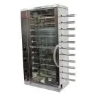 MULTIGRILL - MOD. CEV6 - Stainless steel supporting structure - N. 3 independent armoured heating elements with energy regulator - N. 6 + 5 stainless steel swords - Voltage 400V/3N THREE-PHASE - Power 5,4 KW - Dimensions: cm W 58,7 X D 31,5 X 109 h - CE s