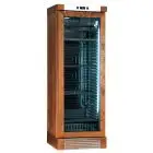 WINE DISPLAY COOLER - Mod ENY 420 N NM - STATIC - TEMPERATURE °C +4/+18 - N. 1 GLASS DOOR - MEDIUM WALNUT WOOD STRUCTURE - GROSS CAPACITY Lt. 382 - NET CAPACITY Lt. 342 - POWER W 230 - POWER SUPPLY 220/50Hz SINGLE PHASE - DIMENSIONS cm L 65,5 x D 63,5 x H
