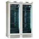 WINE DISPLAY COOLER - Mod ENY 820 N WHITE - Static - Temperature °C +4/+18 - 2 glass doors - Structure in bleached ash wood - Gross capacity of 764 liters - Net capacity of 604 liters - Power of 244 W - Single-phase power supply 220/50Hz - Dimensions cm L