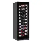 WINE DISPLAY COOLER - Mod. EY180I1VD NL - VENTILATED - TEMPERATURE °C +2/+20 - N. 1 GLASS DOOR - STRUCTURE IN BLACK PAINTED SHEET METAL - GROSS CAPACITY Lt. 438 - POWER W 130 - POWER SUPPLY 220/50Hz SINGLE PHASE - DIMENSIONS cm L 59,5 x D 69 x H 180