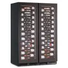 REFRIGERATED DISPLAY CABINET FOR WINE - Mod EY355I2VD NL - VENTILATED - 2 TEMPERATURE ZONES +2°/+20°C / +2°/+ +20°C - 2 GLASS DOORS - BLACK PAINTED SHEET STRUCTURE - GROSS CAPACITY of 876 liters - POWER of 260 W - 220/50Hz SINGLE-PHASE POWER SUPPLY - DIME