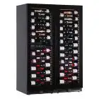WINE DISPLAY COOLER - Mod EY355I3VD NL - VENTILATED - TEMPERATURE +2°/+20°C / +2°/+12°C / +12°/+20°C - 2 GLASS DOORS - BLACK LACQUERED SHEET METAL STRUCTURE - GROSS CAPACITY Lt. 872 - POWER 260 W - POWER SUPPLY 220/50Hz SINGLE-PHASE - DIMENSIONS cm L 119 