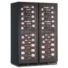 REFRIGERATED DISPLAY CABINET FOR WINE - Mod EY355I4VD NL - VENTILATED - 4 TEMPERATURE ZONES 2 x +2°/+12°C / 2 x +12°/+ +20°C - 2 GLASS DOORS - BLACK PAINTED SHEET METAL STRUCTURE - GROSS CAPACITY Lt. 868 - POWER 260 W - SUPPLY 220/50Hz SINGLE-PHASE - DIME