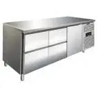 REFRIGERATED TABLE - AISI 304 STAINLESS STEEL - VENTILATED - Mod CXF3140TN - GASTRONORM 1/1 (53 x 32,5 cm) - 1 REFRIGERATED DOOR - 4 REFRIGERATED DRAWERS - CAPACITY 358 lt - TEMPERATURE -2°/+8°C - Dimensions cm L 179,5 x D 70 x H 86