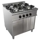 GAS COOKER, FREE-STANDING, 4-BURNERS - MOD. G7NURG4D4M - Open cupboard - With pilot light - Power kW 18 - Dimensions: cm L 80 x D 70 x H 85 - CE approved
