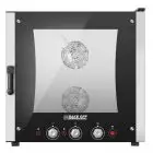 ELECTRIC CONVECTION AND STEAM COMBINATION OVEN - Cod. EASY6E - SUITABLE FOR GASTRONOMY, BAKERY AND PÂTISSERIE - Capacity: N.6 60x40cm or GN 1/1 baking trays - Power Kw 10,7 - Electric power supply 230/400 V 50/60 Hz - Max temperature: 270°C - Exterior dim