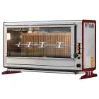 VERTICAL GAS ROTISSERIE - MOD. ELBA18/PG - CAPACITY N.18 POLLI - N. 3 stainless steel tubular rods mm 12 x 12 mm Lenght cm 96 - Burner with safety valve, piezo and refractory bricks - Power 55 W - Heating capacity 14 Kw