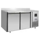 REFRIGERATED TABLE WITH UPSTAND - STAINLESS STEEL - SNACK MODEL - VENTILATED COOLING - Mod. EPF3421GR-SB-304T - N. 2 DOORS - CAPACITY Lt 240 - TEMPERATURE -2°/+8°C - Dim. cm. L 136 x D 60 x h 95 - CE APPROVED