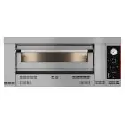MECHANICAL GAS OVEN FOR PIZZA - Mod HN 9 - 1 chamber - Cooking surface with refractory bricks - Chamber dimensions cm L 105 x D 105 x 15 H - Number of pizzas 9 (Ø 30/34 cm) - Power 29 kW - CE Standard