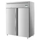UPRIGHT FRIDGE - STAINLESS STEEL AISI 201 - STATIC COOLING - Mod. G-GN1200TN-FC - GASTRONORM 2/1 (cm 65x53) - GROSS CAPACITY Lt 1104 - DOUBLE SOLID DOOR - TEMPERATURE RANGE -2°/+8°C - Dimensions cm L134 x D81 x h201 - CE APPROVED