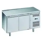 REFRIGERATED COUNTER - STAINLESS STEEL AISI 201 - FOR BAKERIES - VENTILATED COOLING - Mod. G-PA2100TN-FC - DOUBLE SOLID DOOR - GROSS CAPACITY Lt 390 - TEMPERATURE RANGE -2°/+8°C - Dimensions cm L151 x D80 x h85 - CE APPROVED
