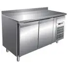 REFRIGERATED COUNTER WITH UPSTAND - STAINLESS STEEL AISI 304 - FOR BAKERIES - VENTILATED COOLING - Mod. G-PA2200TN - DOUBLE SOLID DOOR - GROSS CAPACITY Lt 390 - TEMPERATURE RANGE +2°/+8°C - Dimensions cm L151 x D80 x h96 - CE APPROVED