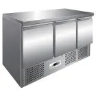 REFRIGERATED SALADETTE AND COUNTER - STAINLESS STEEL AISI 304 - Mod. G-S903TOP - STATIC COOLING - GASTRONORM 1/1 (cm 53x32,5) - TRIPLE SOLID DOOR - TEMPERATURE RANGE +2°/+8°C - Dimensions cm L136,5 x D70 x h85 - CE APPROVED