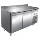 REFRIGERATED COUNTER WITH UPSTAND - STAINLESS STEEL AISI 304 - FOR SNACK BARS - VENTILATED COOLING - Mod. G-SNACK2200TN - DOUBLE SOLID DOOR - GROSS CAPACITY Lt 228 - TEMPERATURE RANGE -2°/+8°C - Dimensions cm L136 x D60 x h96 - CE APPROVED