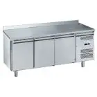 REFRIGERATED COUNTER WITH UPSTAND - STAINLESS STEEL AISI 201 - FOR SNACK BARS - VENTILATED COOLING - Mod. G-SNACK3200TN-FC - N. 3 SOLID DOORS - GROSS CAPACITY Lt 239 - TEMPERATURE RANGE -2°/+8°C - Dimensions cm L 179,5 x D60 x h95 - CE APPROVED