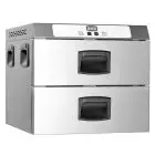 2 DRAWER HOLD OVEN - MOD. GMC2E - ELECTRONIC - CAPACITY: 2 GN 1/1 - SINGLE PHASE V 230/1/50 Hz - POWER W 900 - DIMENSIONS Cm L 65 X D 60 X h 51 - WEIGHT Kg 35