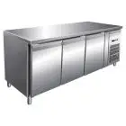 REFRIGERATED COUNTER - STAINLESS STEEL AISI 304 - VENTILATED COOLING - Mod. G-GN3100BT - GASTRONORM 1/1 (cm 53x32,5) - TRIPLE SOLID DOOR - GROSS CAPACITY Lt 417 - TEMPERATURE RANGE -18º/-22ºC - Dimensions cm L179,5 x D70 x h86 - CE APPROVED