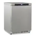 Stainless steel static-fan assisted refrigerated cabinet model GN 200 TN INOX, temperature +2°C / +10°C, gross capacity 200 Lt, external dimensions 600 x 625 x 850 mm.