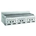 LAVA STONE GRILL - MOD. 2100/R3B - COUNTERTOP MODEL - POWER Kw/h 33,78 - METHANE-LPG SUPPLY - DIMENSIONS cm L 130 x D 70 x J37 - EC STANDARDS