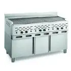LAVA STONE GRILL - MOD. 2100/R3M - SINGLE UNIT UNDERSTORAGE - POWER Kw/h 33,78 - METHANE-LPG SUPPLY - DIMENSIONS Cm L 130 x D 70 x H 85 - EC STANDARDS