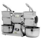 GRATER - MOD. GRAGD1 - DOUBLE GRATER - SUPPLY V 230/50Hz SINGLE PHASE - POWER Kw 0,75 (1,0 Hp) - PRODUCTION PER HOUR Kg 70 x2 - DIMENSIONS cm 22 X 54 X 38 - CE STANDARDS