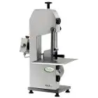 BONE BANDSAW - MOD. SEOSA15T - ANODIZED ALUMINIUM STRUCTURE - CUTTING HEIGHT cm 25 - SUPPLY V 230/400/50Hz THREE PHASE - POWER Kw 0,75 (1,0 Hp) - DIMENSIONS Cm 37 x 41 x 81 - CE STANDARDS