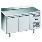 Refrigerated counter with upstand - Stainless steel AISI 201 - Mod M-GN2200TN-FC - Gastronorm 1/1 (cm 53 x 32,5) - Ventilated - 2 doors - Gross capacity 282 liters - Temperature +2°/+8°C - Dimensions cm L 136 x D 70 x H 95
