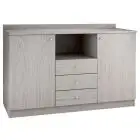 WAITER'S STATION - MOD. ML3204SS - White oak veneered structure - N. 2 cupboards - N. 3 drawers + open compartment - Dimensions cm L136xD48xH95