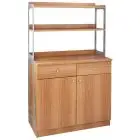 WAITER'S STATION - MOD. ML3212SS - White oak veneered structure - N. 2 cupboards - N. 2 drawers + Shelves - Dimensions cm L90xD48xH155