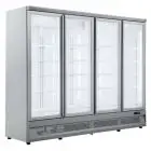 REFRIGERATED DISPLAY FOR DRINKS - VENTILATED - Mod. OT250VP4 - CAPACITY Lt 2060 - N. 4 GLASS DOORS - TEMPERATURE 0°/+10°C - DIM. cm L 250,8 x D 71 x H 199,7 - CE STANDARD