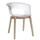 ARMCHAIR NATURAL MISS B ANTISHOCK - MOD. 2800 - POLYCARBONATE BODY - NATURAL BEECH FRAME - FOR INDOOR USE - DISMANTLED - DIM. cm L 58 x D 60 x H 77 - EC STANDARDS