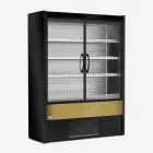 SELF-SERVICE REFRIGERATED WALL DISPLAY - VENTILATED REFRIGERATION - TEMPERATURE °C +0/+2- FOR DRINKS, DAIRY PRODUCTS, PRE-PACKAGED PRODUCTS - MOD. OLIMPO OI W - WITH HINGED DOORS - WITH STRAIGHT SHELVES