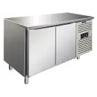 REFRIGERATED TABLE - AISI 304 STAINLESS STEEL - PASTRY-SPECIFIC - VENTILATED COOLING - Mod PXF2100TN - N 2 DOORS - CAPACITY Lt 428 - TEMPERATURE -2°/+8°C - Dim cm L 151 x D 80 x h 86