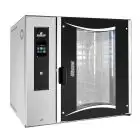 ELECTRIC STEAM CONVECTION OVEN WITH ROTATING RACK ON FIXED AXIS AND DIGITAL CONTROLS - Cod. ROTORBAKE/E2 - SUITABLE FOR PÂTISSERIE AND BAKERY - CAPACITY: n. 10 cm 40x60, 46x66 or 50x70 baking trays - Power Kw 16 - 3 PHASE 400 V 50/60 Hz - Exterior dimensi