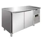 REFRIGERATED TABLE - AISI 304 STAINLESS STEEL - VENTILATED COOLING - Mod SNACK 2100 BTF - N 2 DOORS - CAPACITY Lt 260,3 - TEMPERATURE -18°/-22°C - Dim cm L 136 x D 60 x h 86