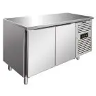 REFRIGERATED TABLE - AISI 304 STAINLESS STEEL - VENTILATED COOLING - Mod SNACK 2100 TNF - N 2 DOORS - CAPACITY Lt 260,3 - TEMPERATURE -2°/+8°C - Dim cm L 136 x D 60 x h 86